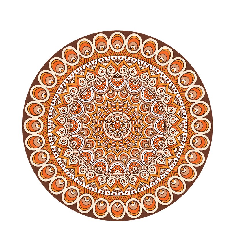 Foldable Round Yoga Mat Meditation Mats Female Natural Rubber non-Slip Thin Carpet Home: Yellow