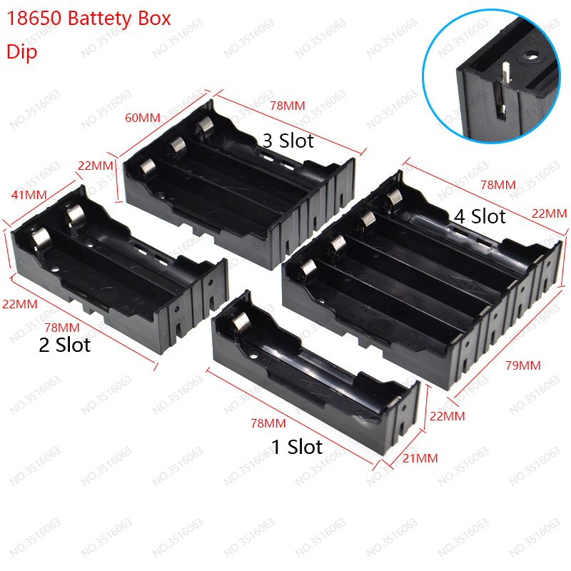 1Pcs AA/AAA/18650 Battery Box With Switch Leads on 1AA/2AA/3AA/4AA 2AAA/3AAA/4AAA/5AAA 1X/2X/3X/4X Slot Battery Holder Diy SMD: Brown / 2P