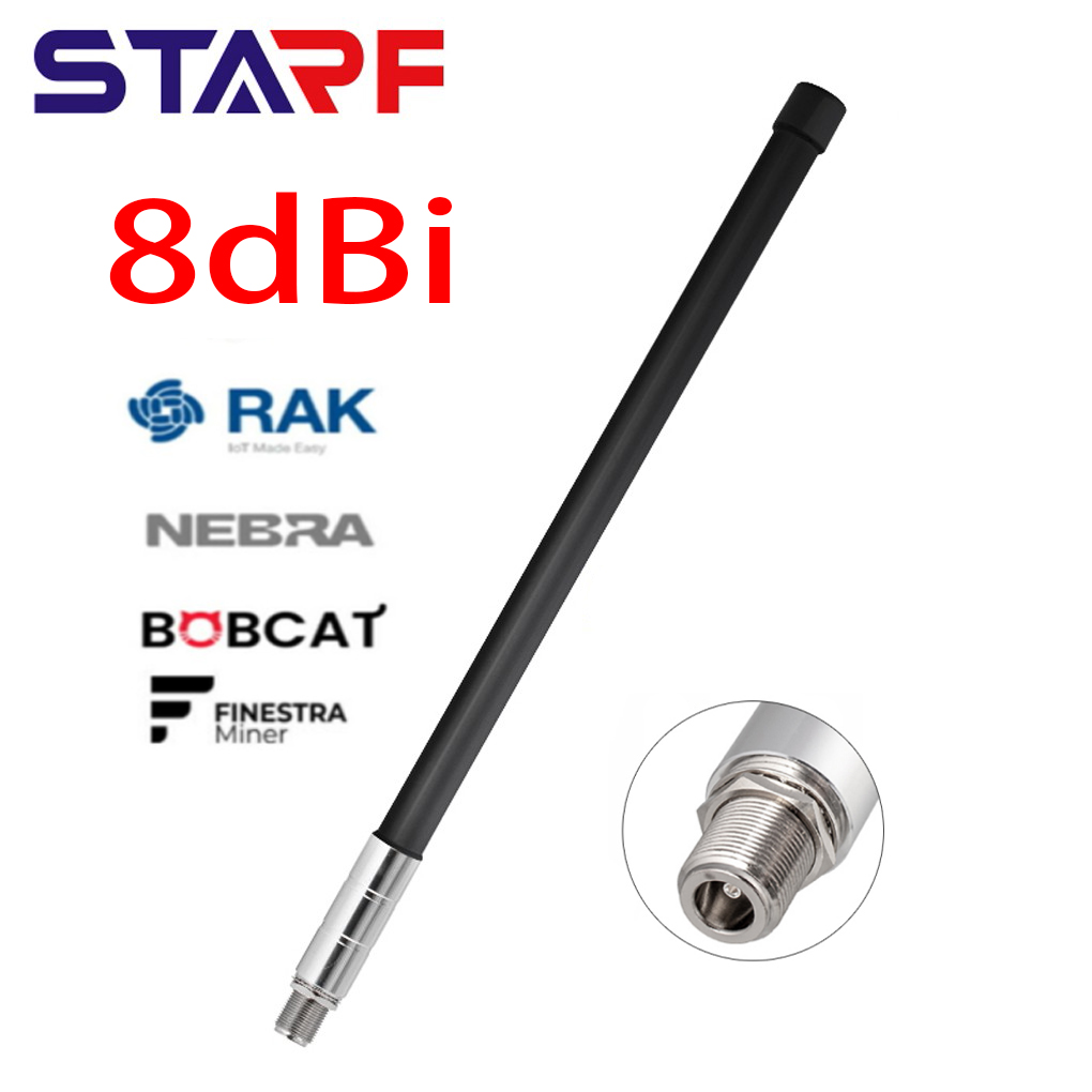 8 DBi Omni Antenna RAK Wireless Aerial Helium Bobcat Sensecap M1 HNT EU868 US915 Outdoor Omnidirectional Fiberglass Antenna