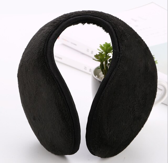 Winter Thicken Fleece Earmuffs Ear Warmers Men Women Soft Plush Ear Muffs Outdoor Windproof Wear Earmuffs for Sports Daily Wear: black