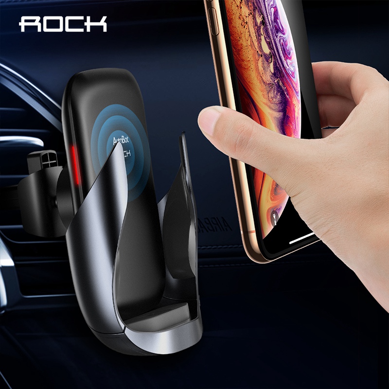 ROCK QI Draadloze Autolader voor iPhone Snelle Opladen Wirless Auto Lader Air Vent Mount Phone Holder voor Samsung Huawei xiaomi