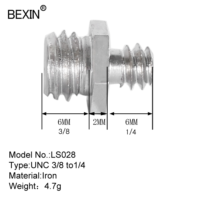 Camera Accessories Camera screw 3/8 To 1/4 Inch Monut Adapter Fixed Screw For Camera DSLR Tripod Monopod Connection Mounting: LS028  1PC