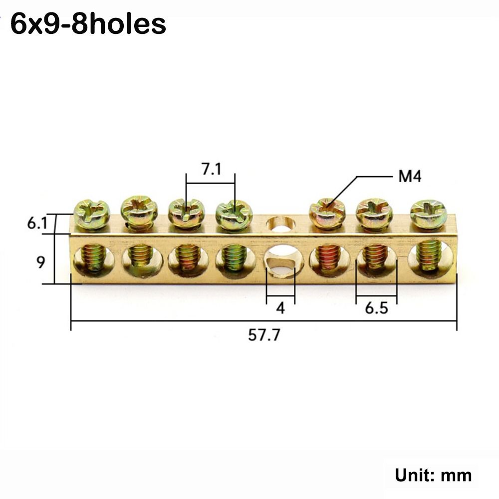 Copper Wire Connector Multi-specification With Hole Screw Brass Connection Row Zero Ground Terminal Electrical: Orange