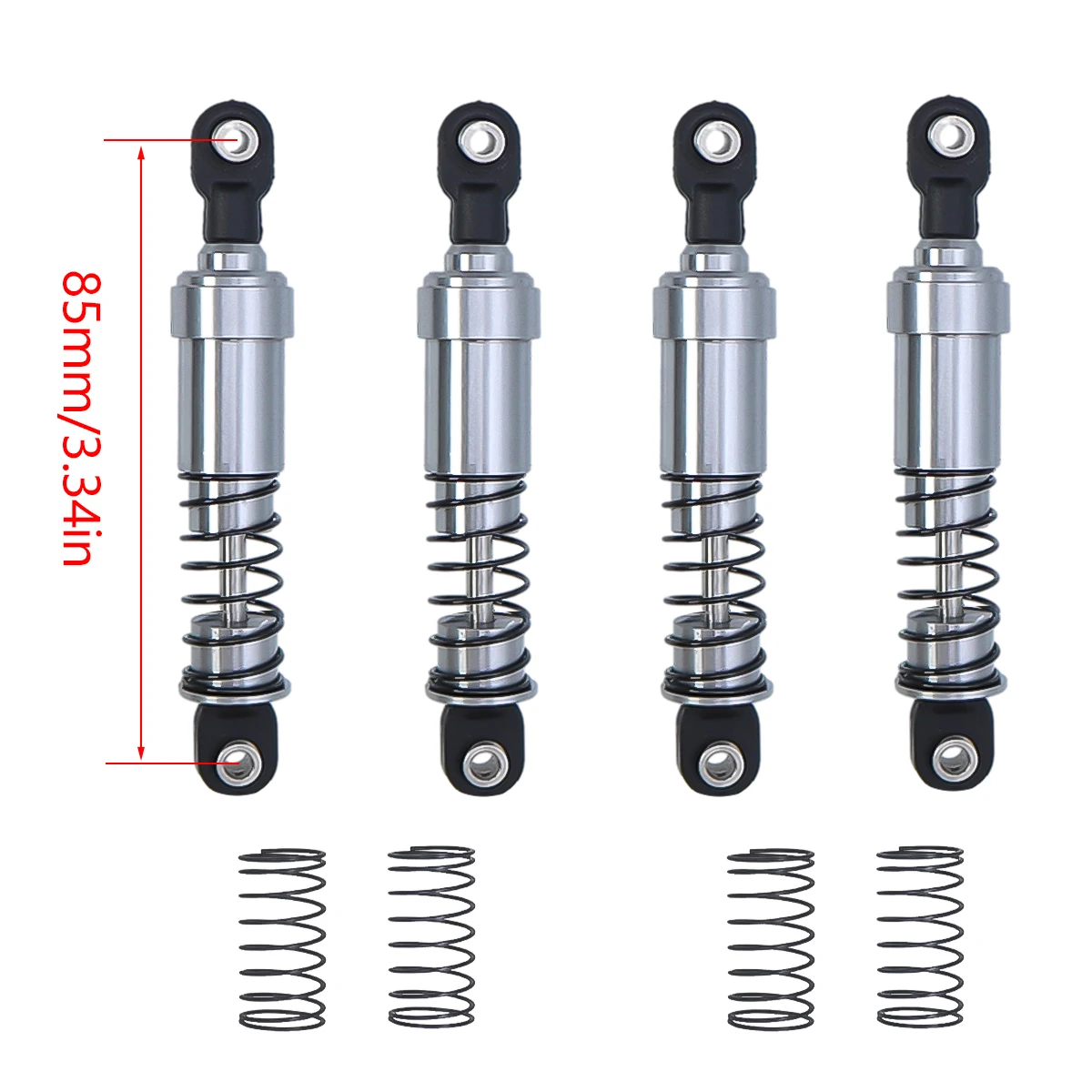 Aluminum Big Bore Shocks With Oil Filled 75mm 85mm 95mm 105mm 115mm For 1/10 RC Crawler LCG Cheater Rigs Capra SCX10 90046 TRX4: light yellow