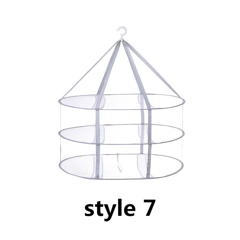 1/2/3 Layer Folding Clothes Drying Rack Hanging Clothing Basket Dryer Toys Socks Drying Net Solid Mesh Laundry Basket Household: style 7