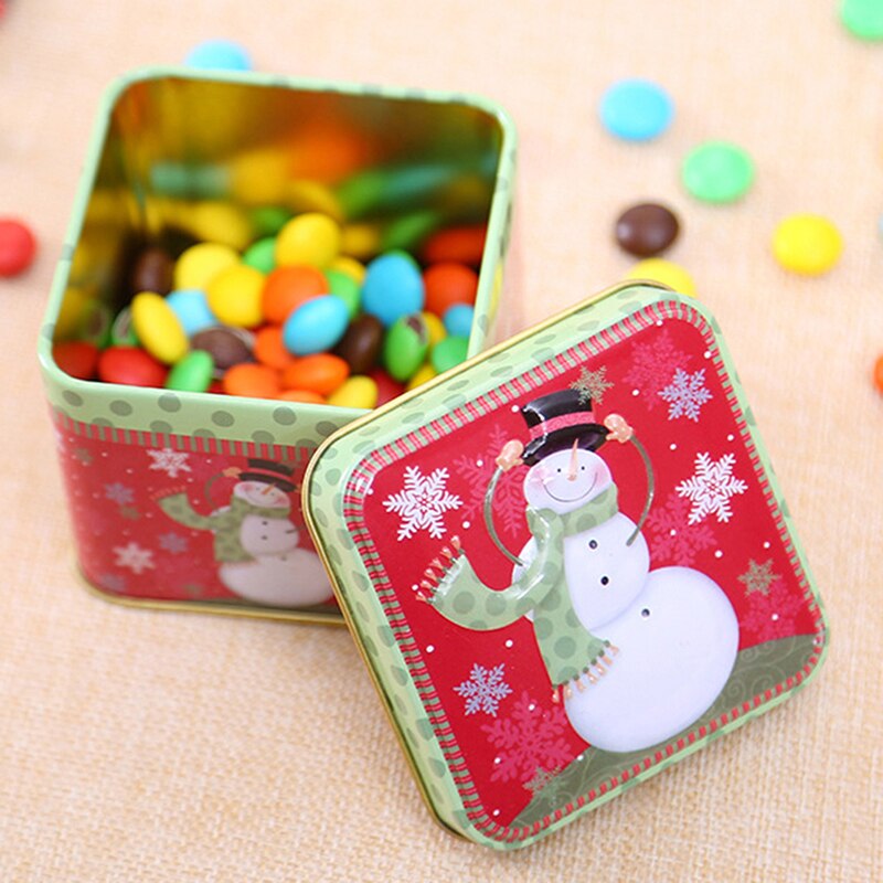 1pc julekasse pakke tin kasse bryllupsfest slik bagning cookies kiks kasse container til xmas holder