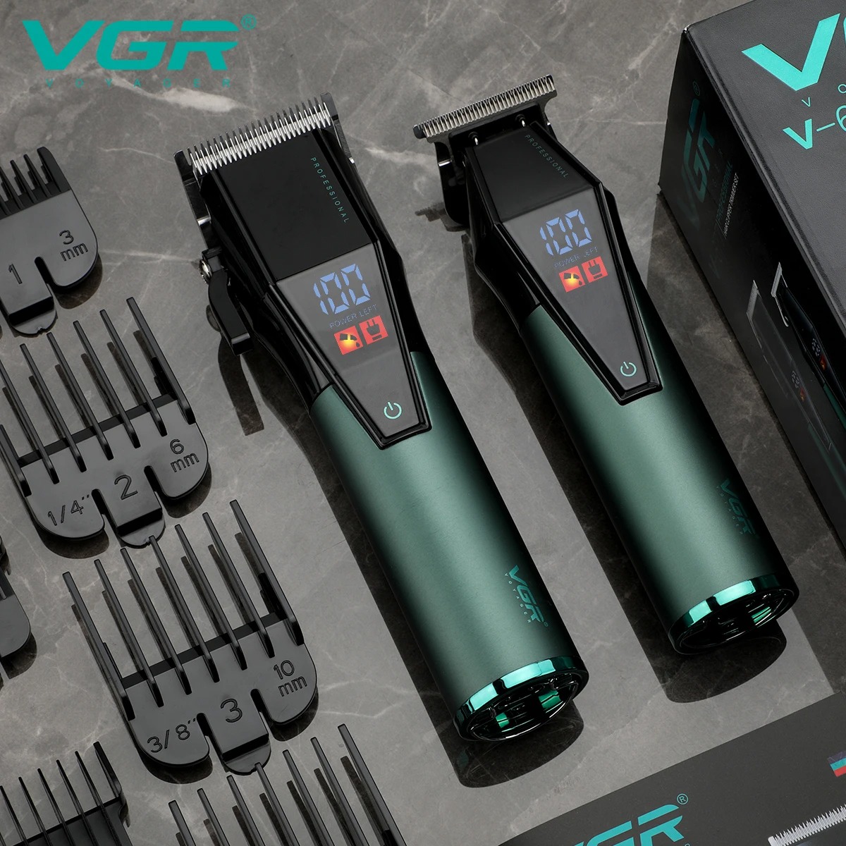 VGR Haarschneider Professioneller Haarschneider Friseur Einstellbare Haarschneidemaschine Elektrischer Haarschneider Wiederaufladbarer Trimmer für Männer V-677