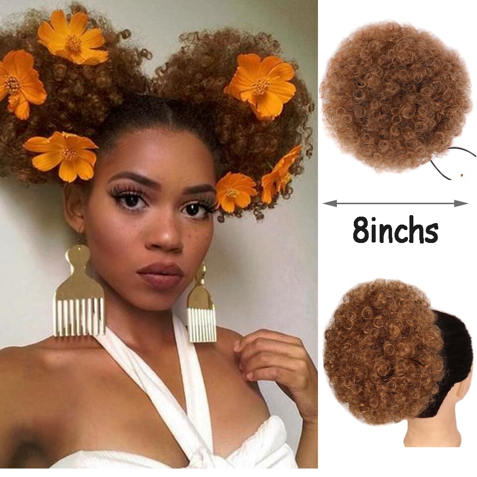 HOUYAN-coleta Afro con cordón para envolver, coleta Afro, moño rizado corto, horquilla, accesorios para el cabello, 1 ud.: 1B/30HL