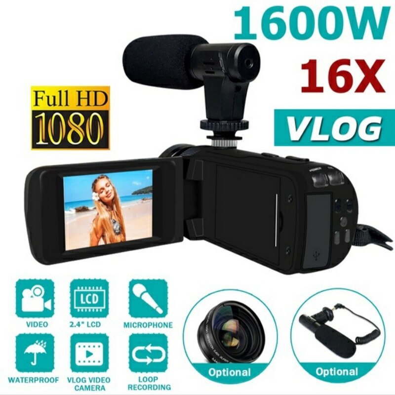 Hd 1080P Professionele Digitale Video Camera Camcorder Met Microfoon Fotografische Machine 16 Miljoen Pixels Dv Audio Camcorder