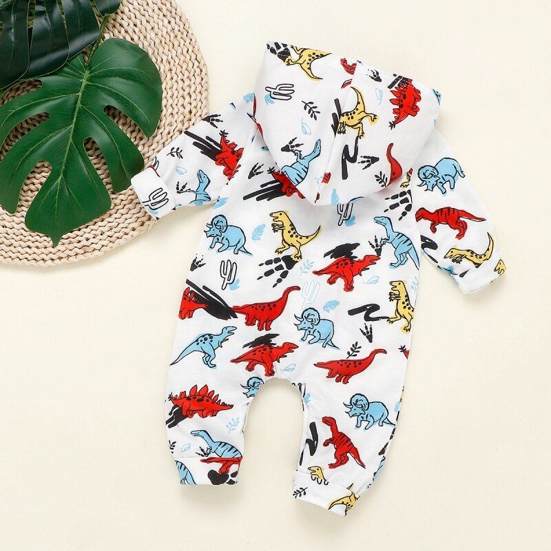 Kleinkind Baby Kleidung Mit Kapuze Lange Hülse Dinosaurier Druck Junge & Mädchen freundlicher Baby Strampler Baumwolle Gesamt Neue Geboren Baby Kleidung Outfit34