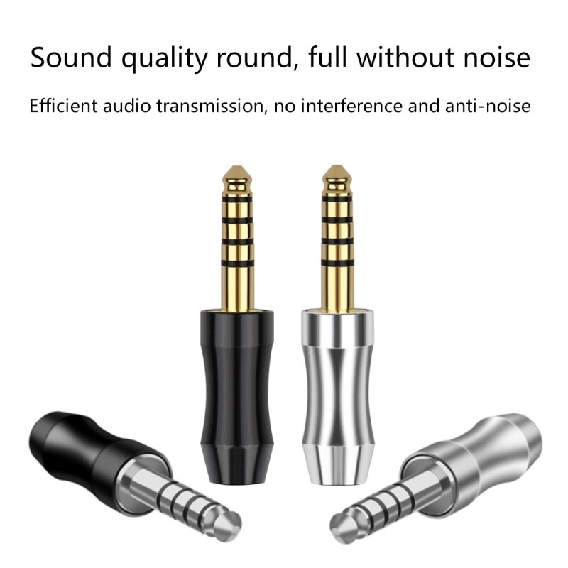 2 uds auricular de 4,4mm Plug para mejor de sonido experiencia 5 Pole Stereo auriculares con clavija de Audio adaptadores