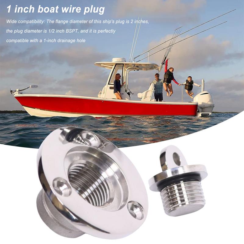 1-Zoll-Ablassstopfen Bootsstopfen Marine Plugs Marine Bootsteile Edelstahl Ablassstopfen Auslaufsicherer Sicherheitsstopfen Gewinde Bootsstopfen