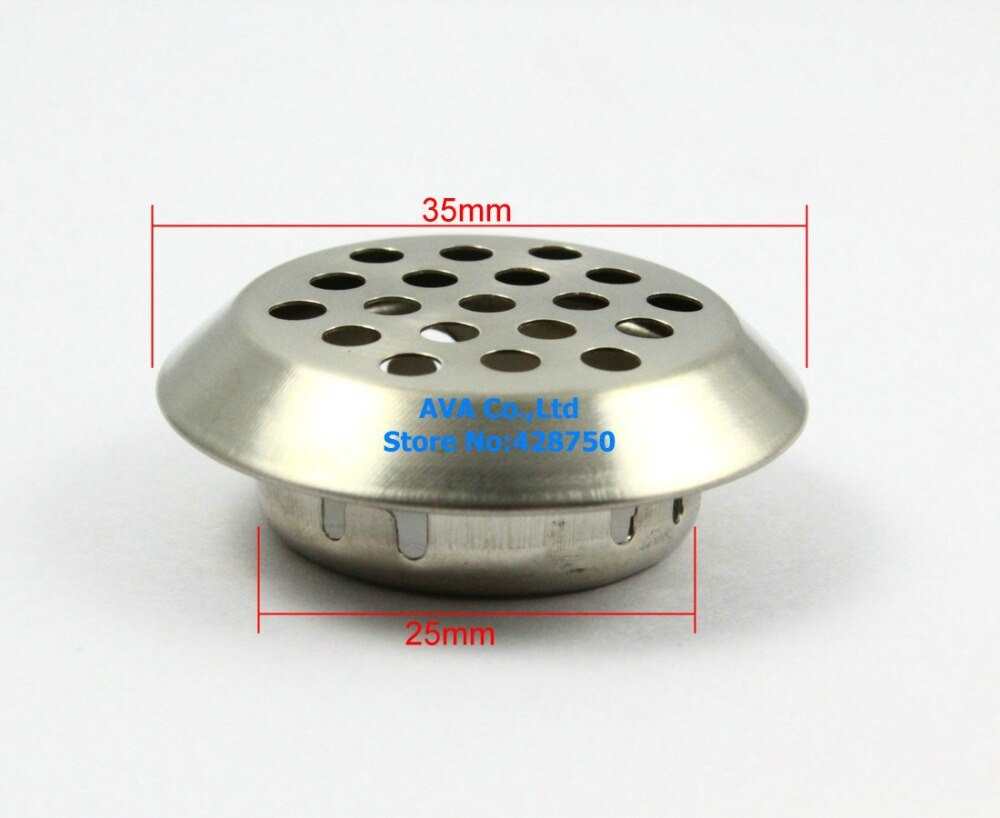 20 Pieces 25mm Cabinet Air Vent Louver Mesh Hole / Stainless Steel / Convexity