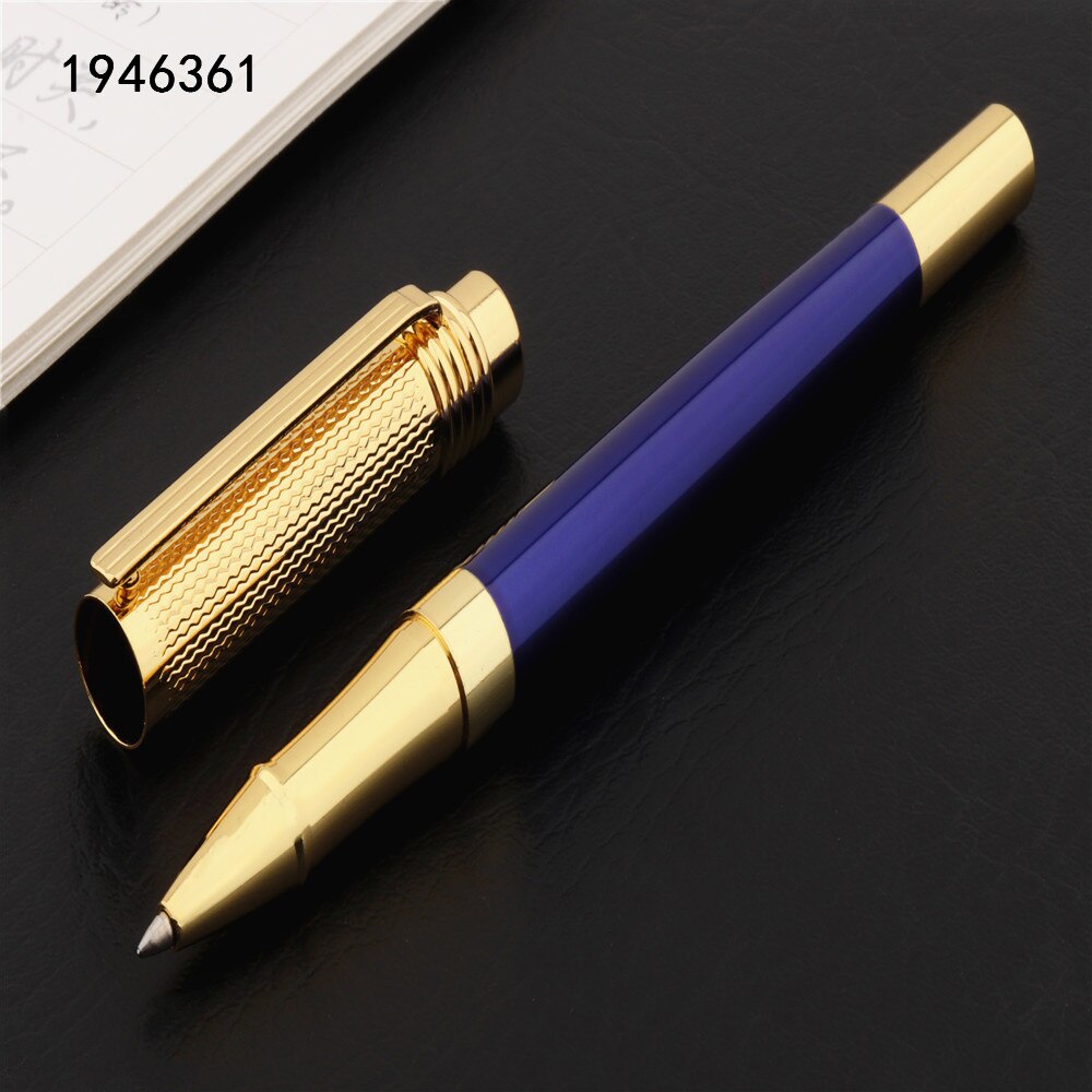 Luxury pen 856 Golden Business office Rollerball Pen School student stationery Supplies Ballpoint Pens: Blue