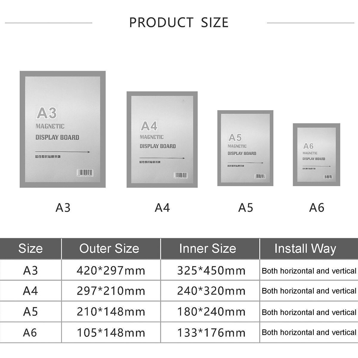 Photo Frame A3 A4 A5 A6 Magnetic Cadre Picture Baby Slam Proof Magnetic Photo Refrigerator Wall Decor Porta Retrato Marco Foto