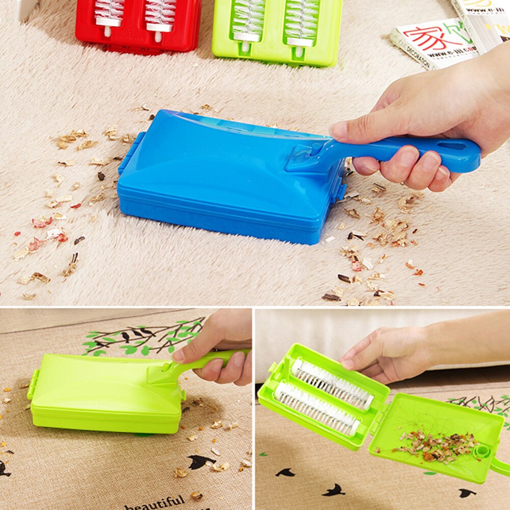 Multifunctionele Borstel Handheld Thuis Tapijt Cleaner Brush Dual Roller Sofa Tapijt Tafel Crumb Dirt Cleaning Tools