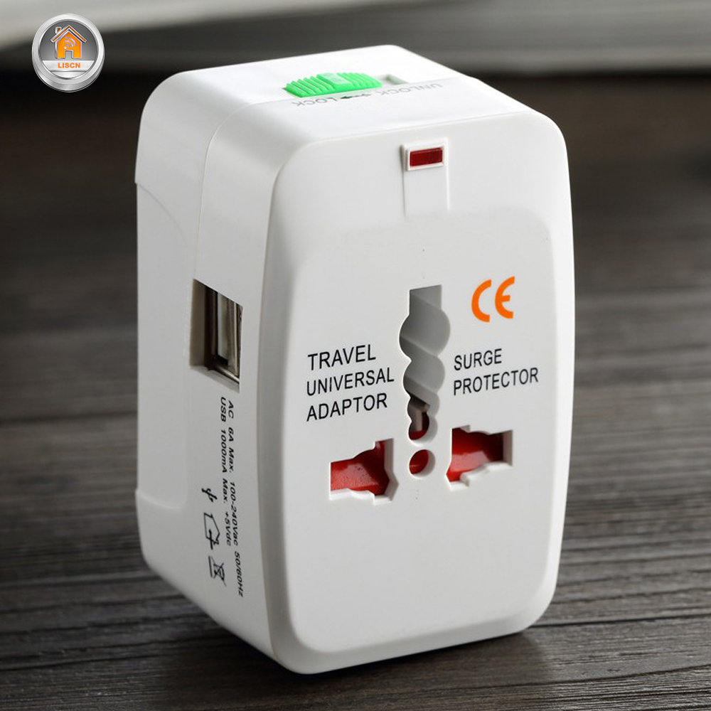 US AU Universal Adapter Plug Power Socket International Travel Universal Socket USB Power Charger Converter Wall Electric Plugs