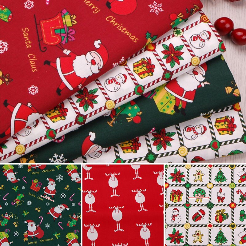 6 stk jul bomuld festligt stof patchwork klud 25*25cm diy håndværk syning patchwork diy lille klud poser klud lommetørklæde