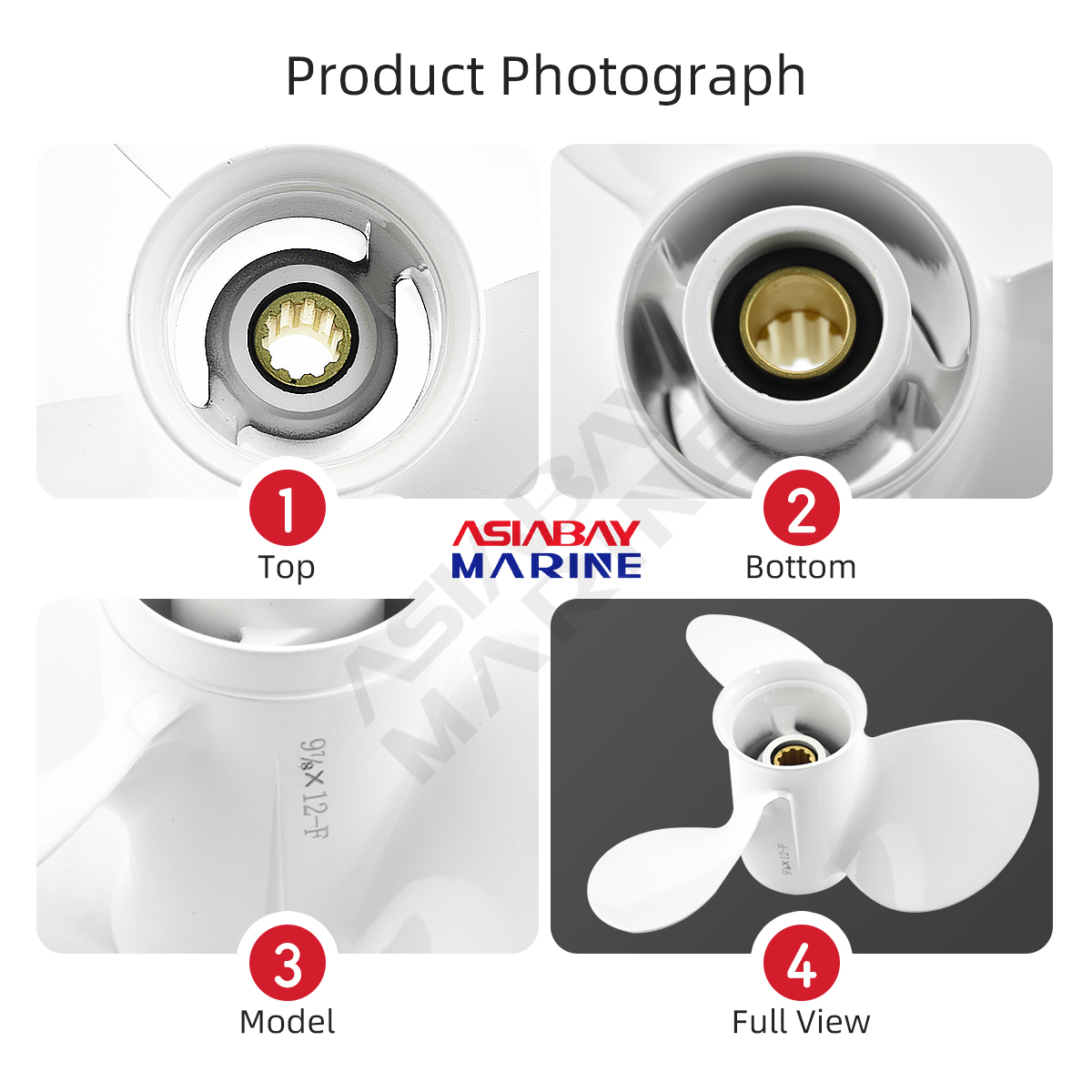 Outboard Propeller For Yamaha 20hp 25hp 30hp 9 7/8*12 Boat Motor Aluminum Alloy Screw 3 Blade 10 Spline Ship Marine Engine Part