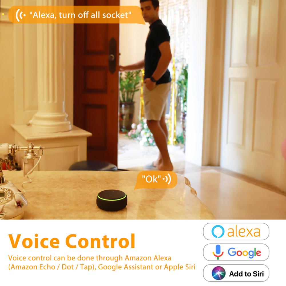 Time switch wifi socket flush-mounted, 16A Waligh eSocket overvoltage protection, compatible with Alexa, Google Home and Siri, u