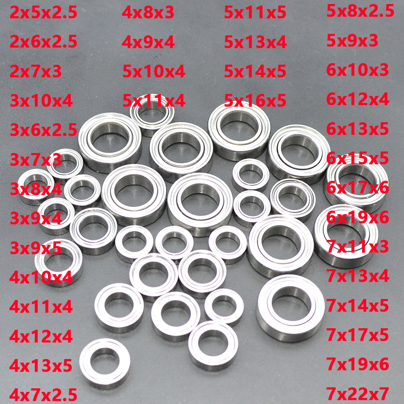 10pcs Small Bearings Inner Diameter 2mm 3mm 4mm 5mm 6mm 7mm 8mm 9mm 10mm 3x7x3 5x10x4 5x11x4 8x22x7 10x15x4 mm Miniature Bearing