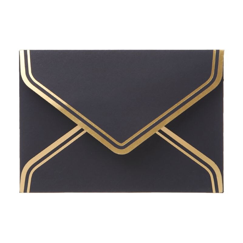 10 unidades/juego de Sobres de papel para manualidades Retro Vintage en blanco para cartas, tarjetas de felicitación, invitaciones a de boda, de 125x175mm: Black