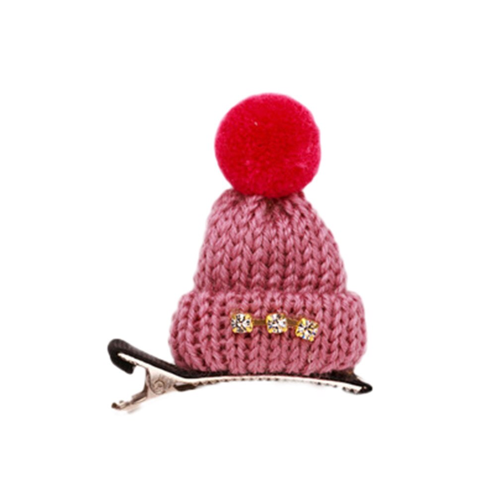 Mini Hair Clip Girl Baby Autumn And Winter Wool Hat Shape Hair Clip Side Clip Baby Side Clip Child Hair Accessories Set: WR