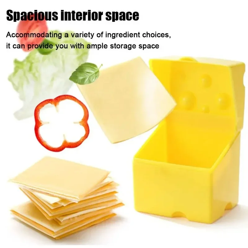Sliced Cheese Storage Container Plastic Butter Block Lid Box Cheese Slice Saver with Holder Flipped Sliced Cheese Storage Box