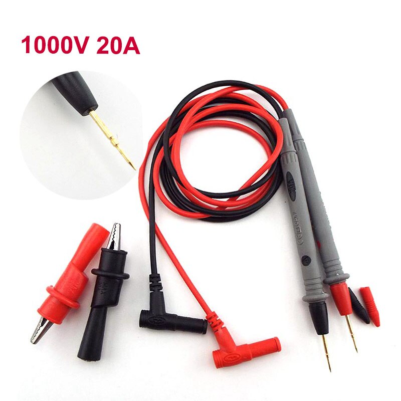 1000v/20a multimeter testledninger sonder multimeter tynd spids nål kabelpen til digital multimeter tester voltmeter universal