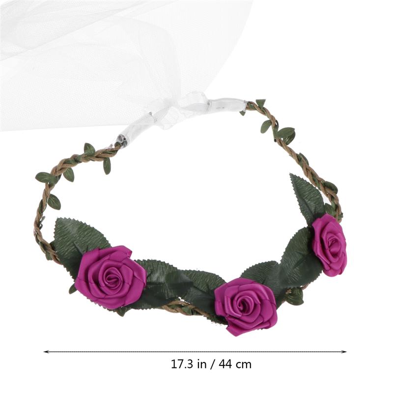 Simulé fleur couronne voile coiffure fée cheveux cerceau demoiselle d'honneur cheveux accessoires Photo accessoire pour mariage