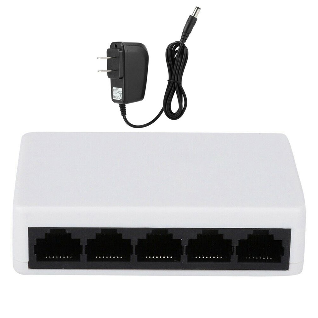 Rj45 mini 5- porte hurtig ethernet netværk sort switch hub til desktop pc fuld gigabit ethernet switch: 110v os