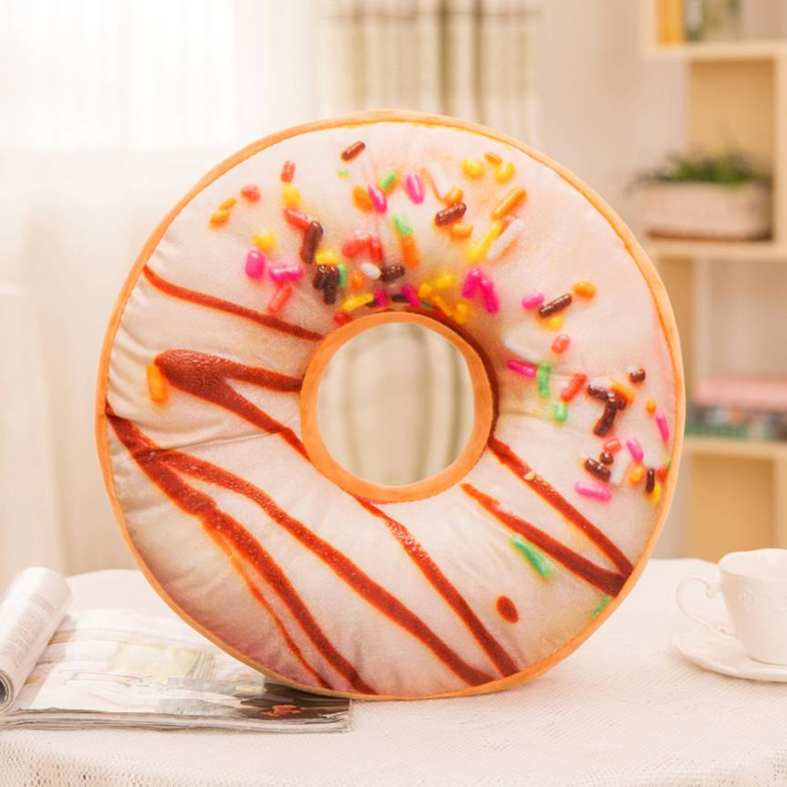 Ouneed doux beignet aliments housse de coussin jouets drôle dessin animé doux chocolats bricolage taie d'oreiller et chaise dos coussin: H