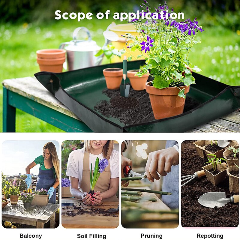 Foldable Planting Mat Indoor Repotting Mats Waterproof Plant Gardening Soil Changing Mat Reusable Garden Transplanting Pad