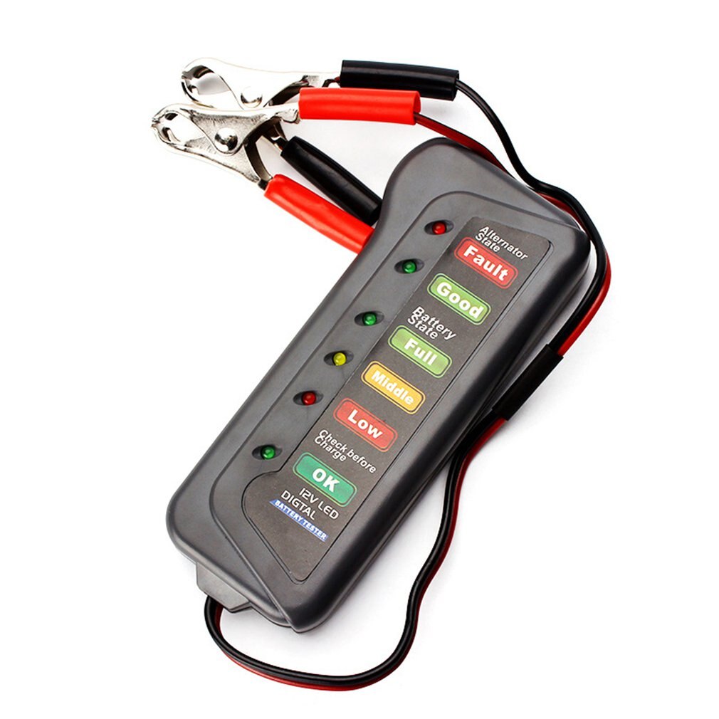 Probador de batería de coche, 12V, 6 luces LED, alternador Digital automático, probador de carga para coche y motocicleta, herramienta de diagnóstico automático