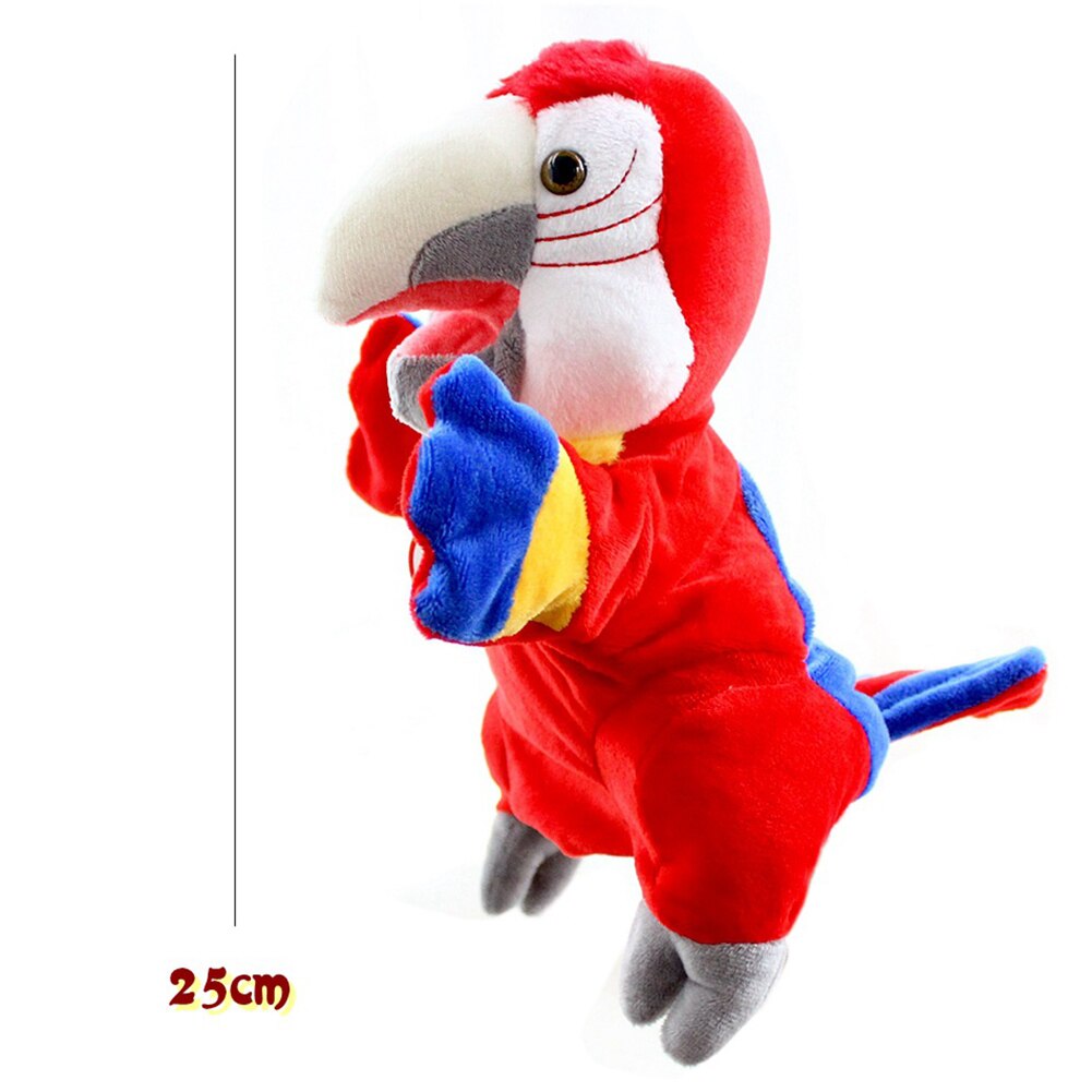 Simulation Weichen Vogel Papagei Plüsch Hülse Hand Marionette Angefüllte Puppe Spielzeug freundlicher murmeln Baby Interaktive Spielen Spielzeug