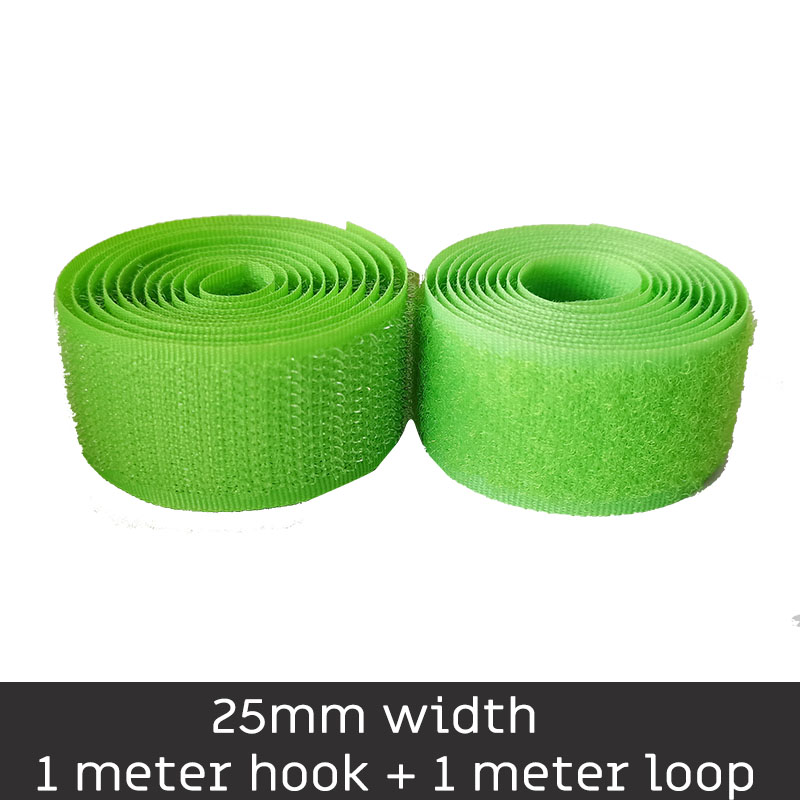 2-10Cm Breedte Lichtgroen Geen Lijm Haak Loop Sluiting Tape Voor Naaien Accessoires Tape Sticker Strap Diy: 25mm width