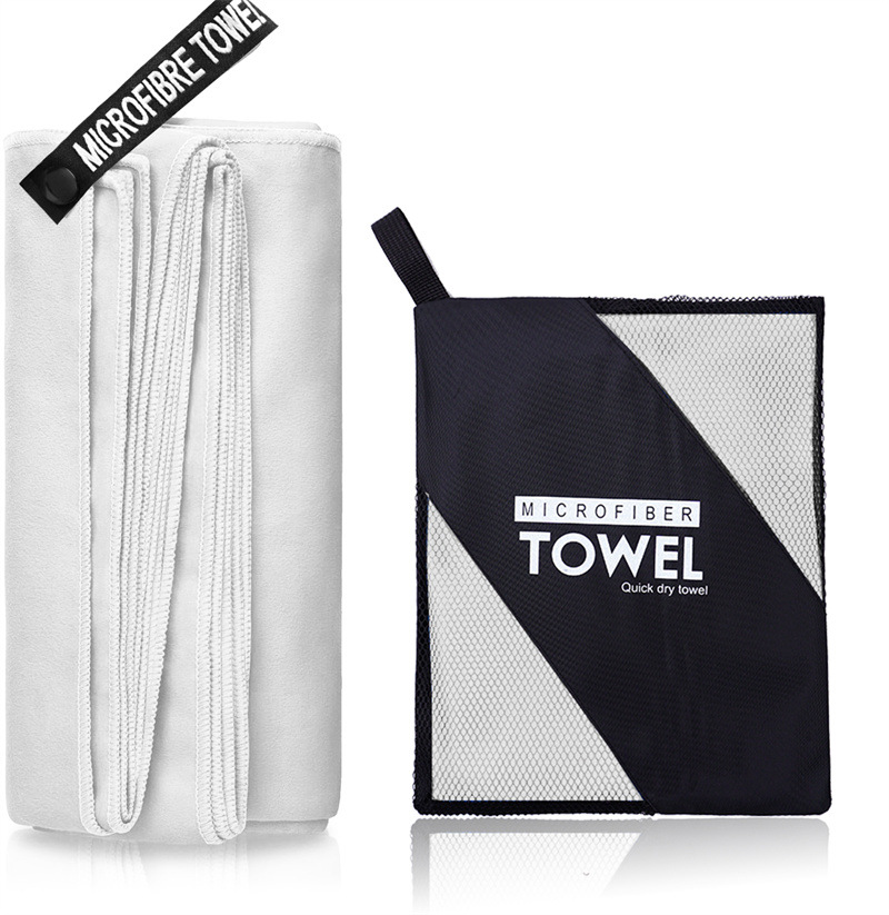 Verdikte microvezelhanddoek voor reizen, sport, sneldrogend, superabsorberend, grote haarhanddoek, superzacht en lichtgewicht fitnesshanddoek: zwart