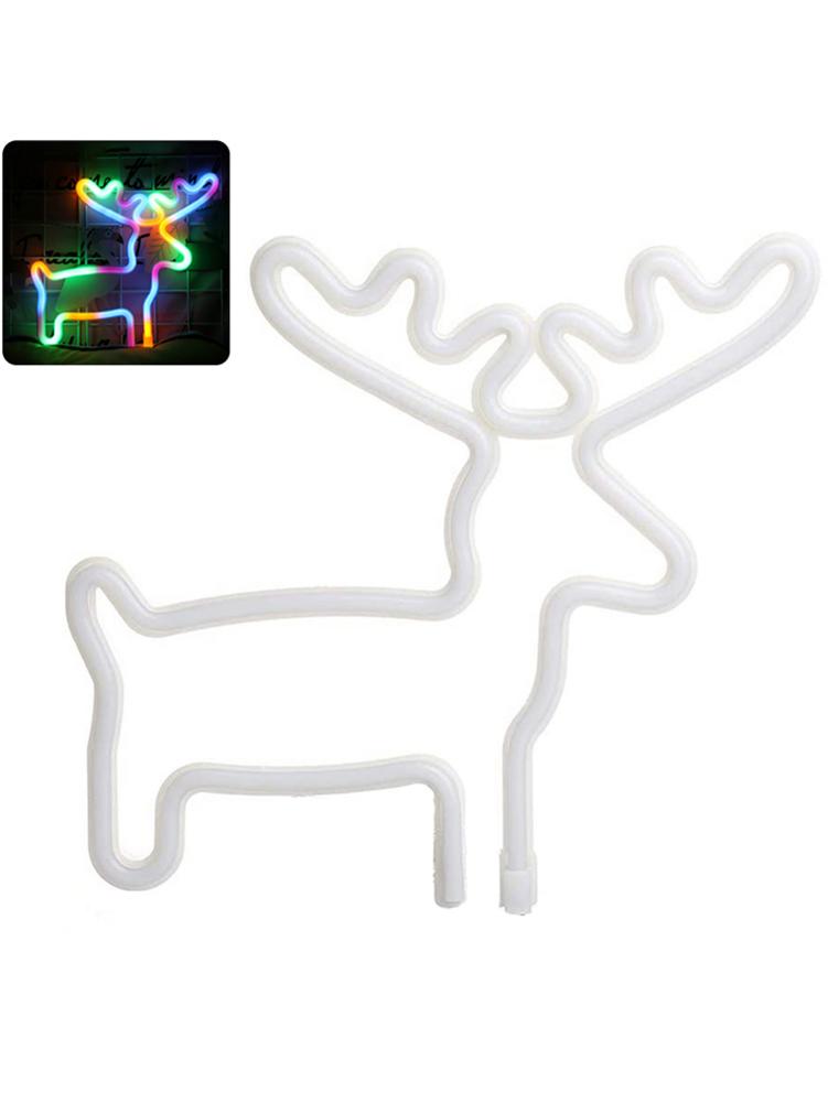 Jul elg neonlys vægindretning usb batterilampe neonlys neonskilt neonlampe