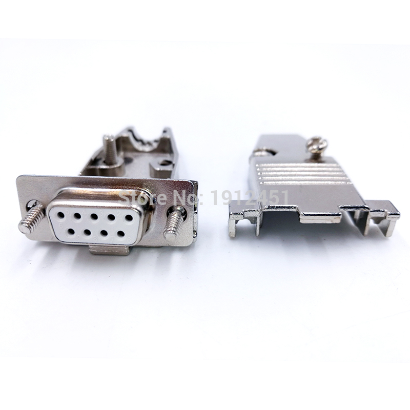 DB9 VGA Plug connector data cable plug metal case gold plated brass port socket 9pin RS232 female Male adapter