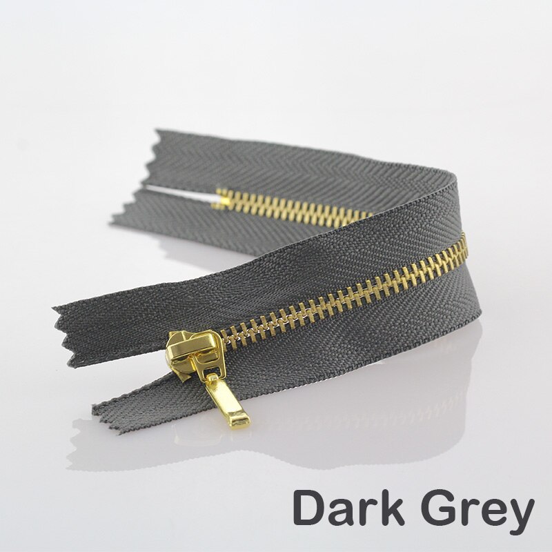 3Pcs 3 #15Cm Metalen Rits Messing Close-End Auto Lock Kleding Voor Naaien Ritsen: Dark Gray