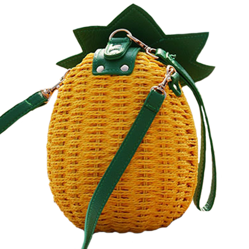 Donne Ananas Borse di Paglia Tessuto Del Progettista Femminile Borse A Spalla Pochette Tote Delle Donne del Sacchetto del Messaggero di Modo Delle Signore SS0319