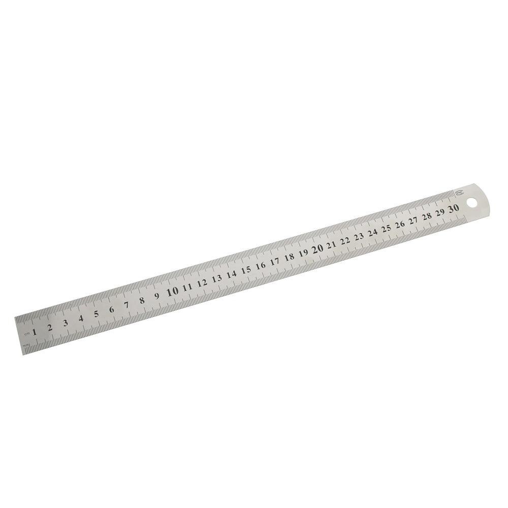 1 pc rustfrit stål metal lineal metrisk regel præcision dobbeltsidet måleværktøj 30cm: Default Title
