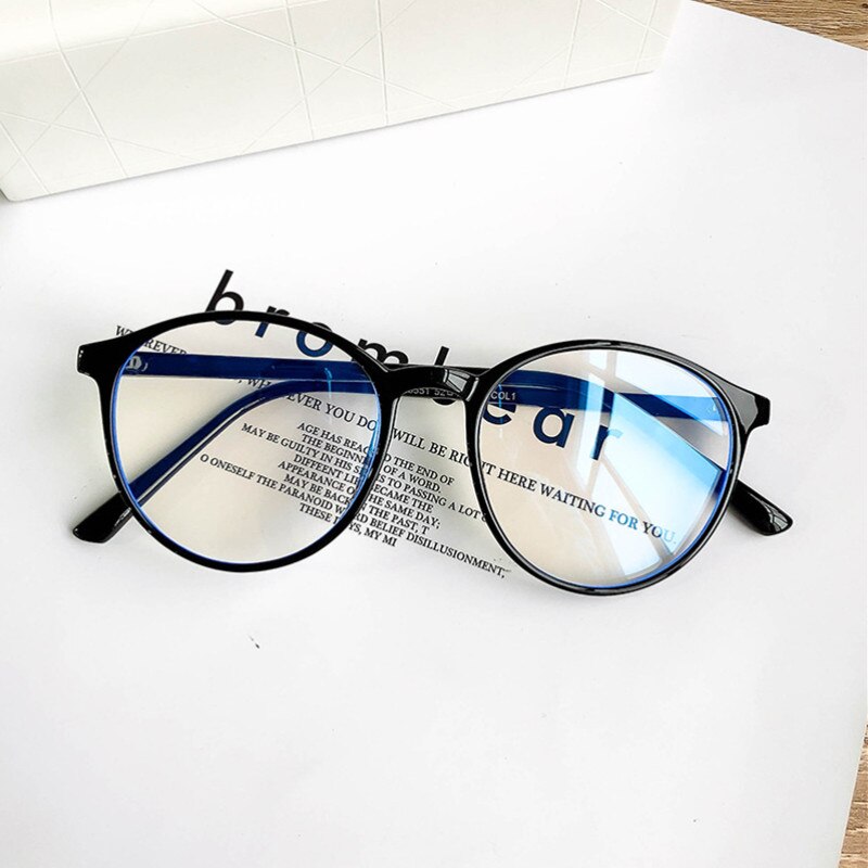 Lunettes rondes en plastique pour femmes, Anti-lumière bleue, pour myopie, Vintage, Tr90, monture optique, pour ordinateur