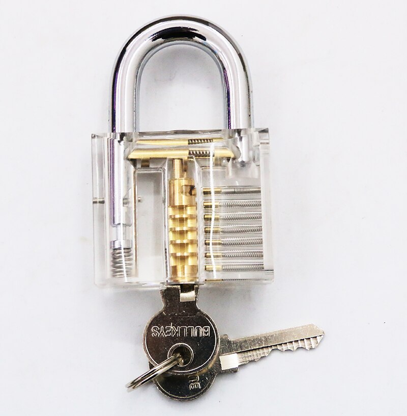 Locksmith Practice Tool Lock Set Training Supplies Kit Multitool with Flashlight & Transparent Padlock