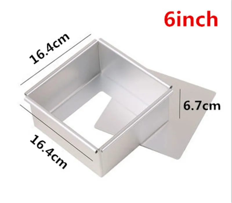 Square Cake Pan with Removable Bottom Anodized Aluminum Wedding Birthday Baking Cake Tin Cheesecake Pan Chiffon Mold stencil: Dark Khaki