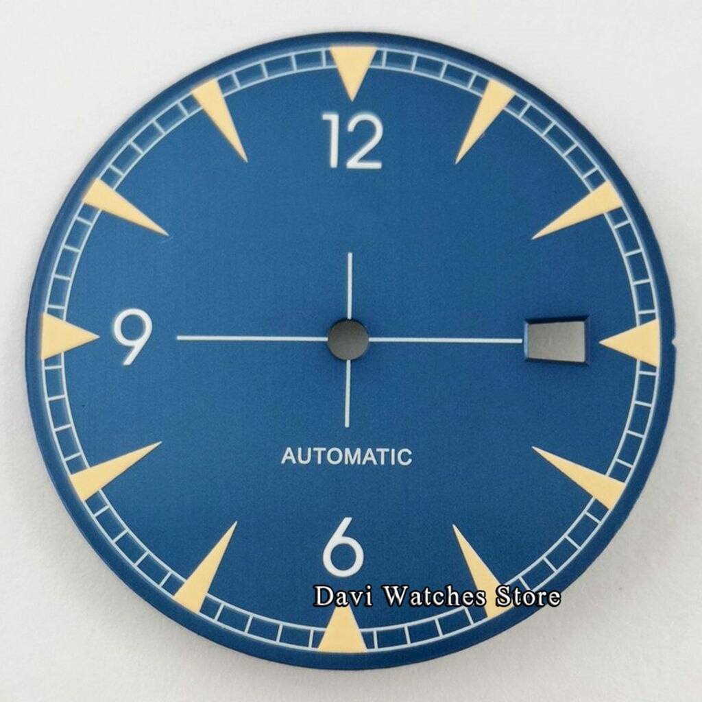 33.2Mm Bliger/Steriele Wijzerplaat Onderdelen Groen Lichtgevende Fit NH35 NH35A Automatische Beweging: D2-no logo