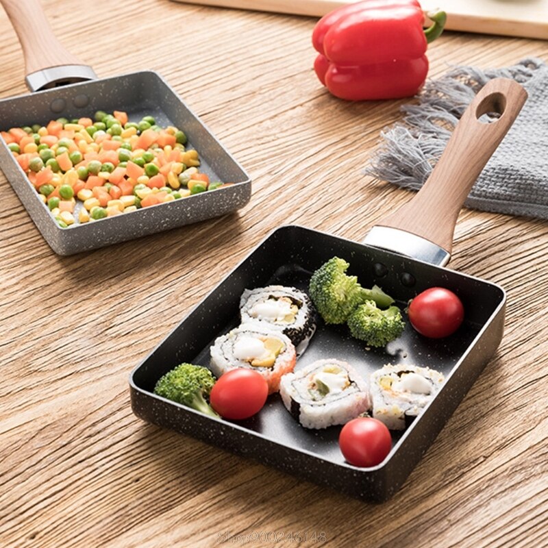 Retangular Omelet Pan Tamagoyaki Ei Pan, Anti-aanbak Maifan Stone, anti-Brandwonden Handvat Voor Electic Gasfornuis S23 20