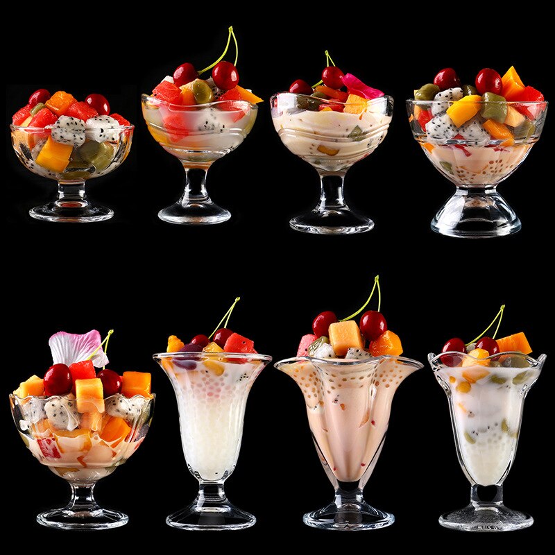 Glass Ice Cream Cup, Dessert Milkshake Cup, Ice Cream Cup, Multiple Styles, High Temperature Resistance, Good ,