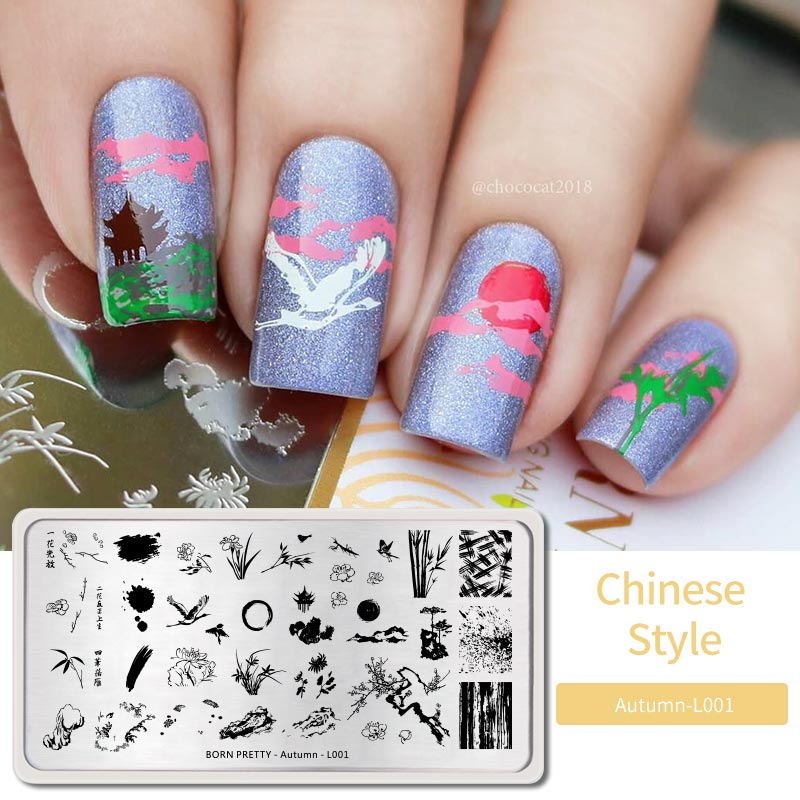 Né joli Nail Art estampage plaques timbre modèle marbre Texture motif Nail Art bricolage Image plaques outils d'impression: BP-A-L001