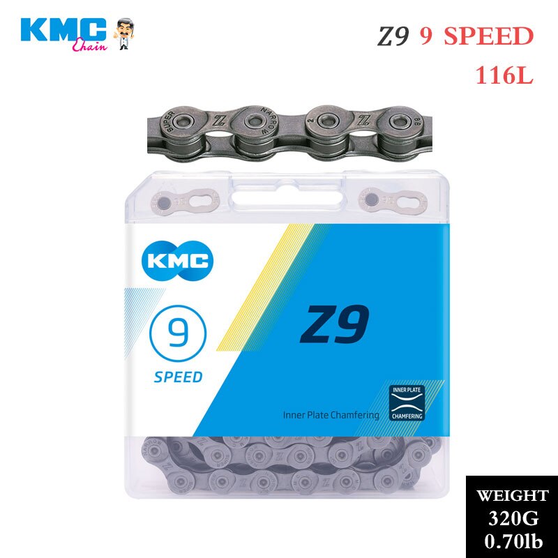 KMC Bicycle 9 Speed Chain X9SL X9 Z9 Z99 MTB Road Bike Chains 116 Links with Magic Buckle 9V Chain for Shimano SRAM Crankset: Z9
